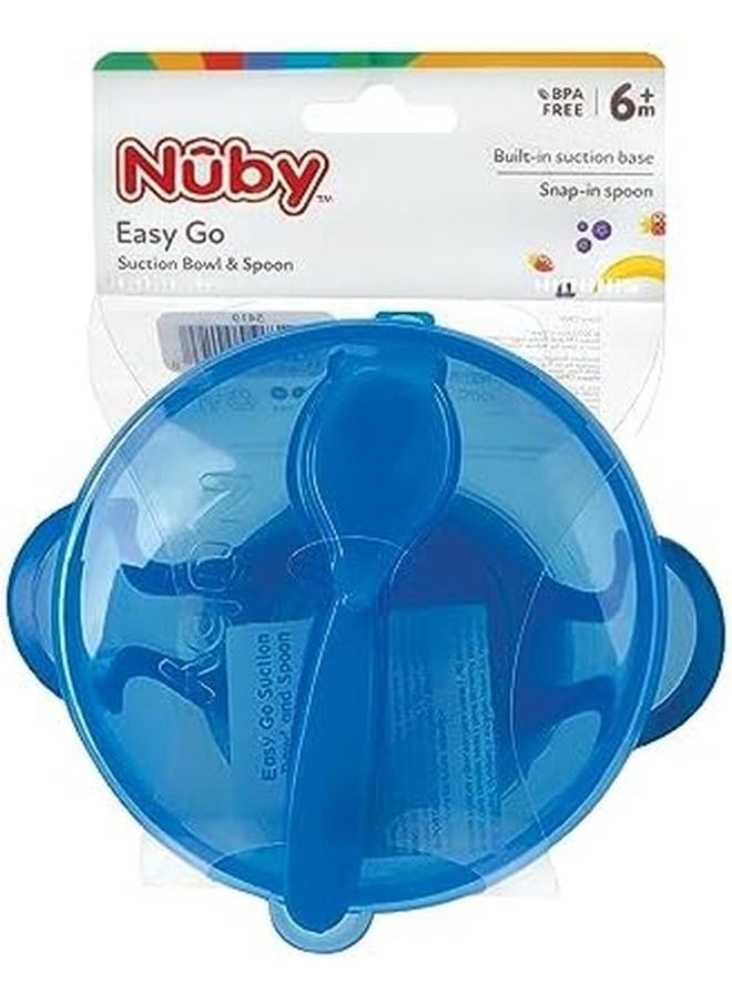 Nuby - Easy Go Suction Bowl With Lid And Snap In Spoon Colors May Vary - Image 1