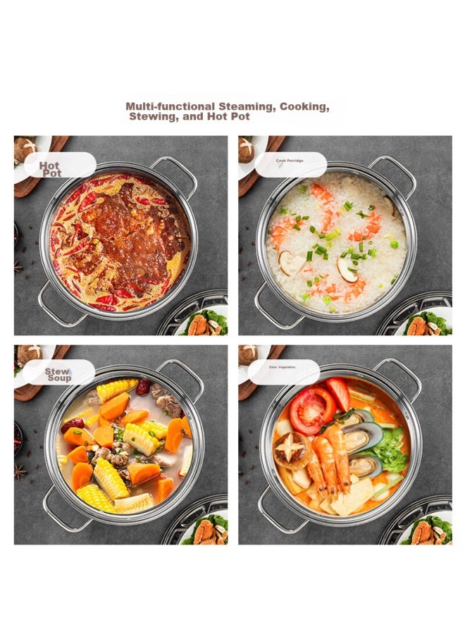 MAX COOK Maxcook Steamer Pot, Thickened Stainless Steel 28cm Single Layer Steamer Pot For Hot Pot And Soup, Compatible With Gas And Induction Stoves, Mcz5152 - Image 5