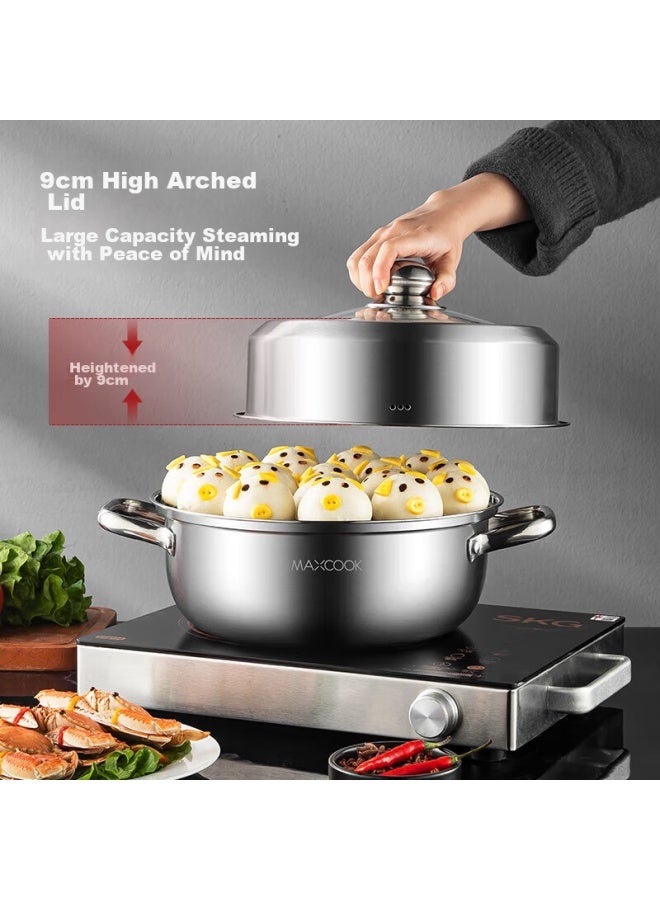 MAX COOK Maxcook Steamer Pot, Thickened Stainless Steel 28cm Single Layer Steamer Pot For Hot Pot And Soup, Compatible With Gas And Induction Stoves, Mcz5152 - Image 4