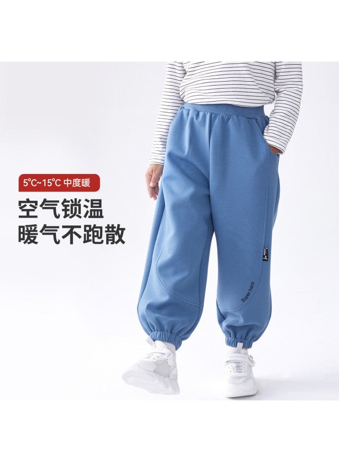 Long time companion boys' Windproof Brushed Pants, Elastic Cuffed Lantern Pants For Fall - Image 4