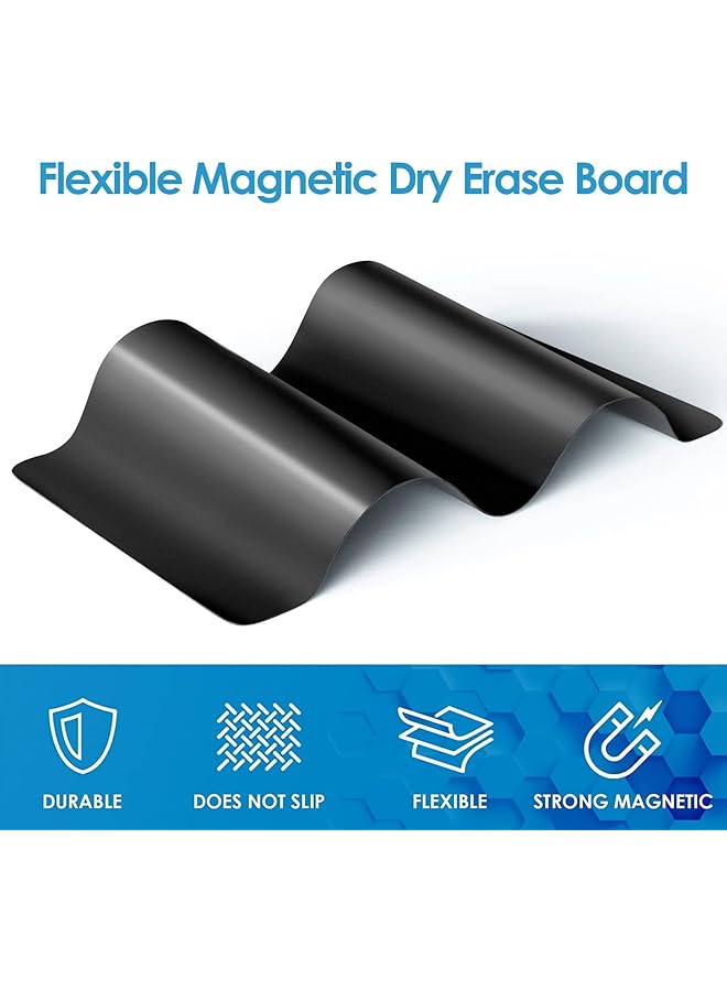 X spring Dry Erase Board Fridge Magnetic Black Dry Erase Board For Kitchen Peel Removable Diy Magnetic Fridge Dry Erase Board For School Office Home Art Includes 4 Markers And Eraser - Image 3