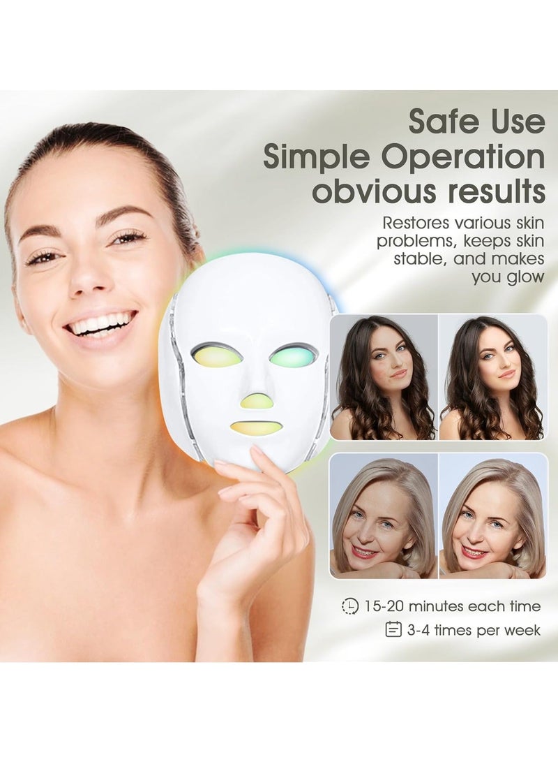 DUNISO Led Face Mask Light Therapy, Red Light Therapy for Face, 7-1 Colors LED Facial Skin Care Mask - Image 4