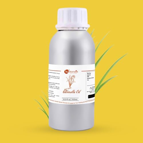 Naturalis Citronella Essential Oil 500ml | Water Soluble Citronella Oil for Floor Cleaning & Room Spray | Multipurpose Liquid Home Cleaning Solution - Image 1