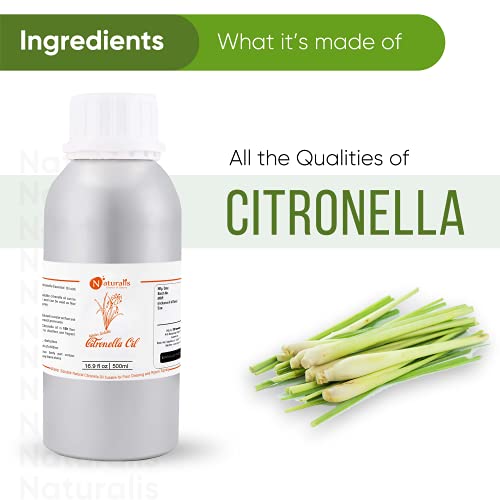 Naturalis Citronella Essential Oil 500ml | Water Soluble Citronella Oil for Floor Cleaning & Room Spray | Multipurpose Liquid Home Cleaning Solution - Image 2