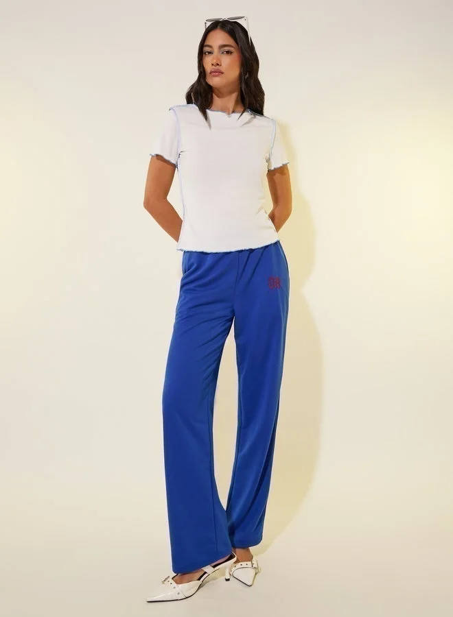 Take Two Ruffled Trim Textured Round Neck T-Shirt