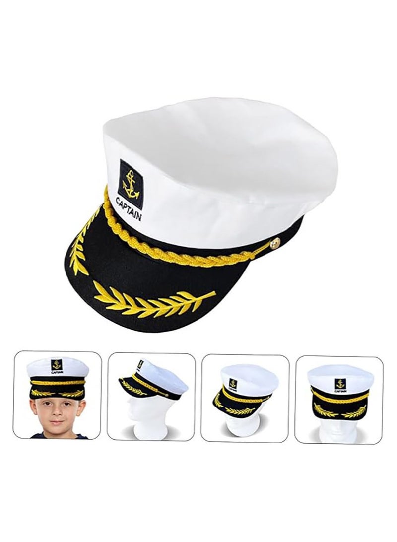 FASHION HOME Captain Sailor Ship Cap Navy Marine Admiral Hat For Costume Dressing Up Party - Image 1