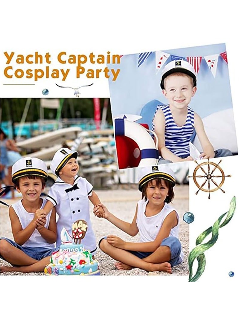 FASHION HOME Captain Sailor Ship Cap Navy Marine Admiral Hat For Costume Dressing Up Party - Image 2