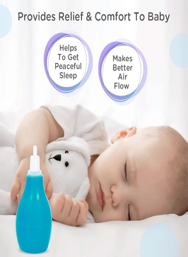 AEREX Mini Baby Baby Nose Cleaner | Silicone Baby Nasal Aspirator | Vacuum Sucker | Instant Relief from Blocked Baby Nose Cleaner (Blue) - Image 3