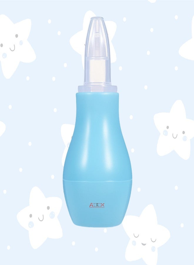 AEREX Mini Baby Baby Nose Cleaner | Silicone Baby Nasal Aspirator | Vacuum Sucker | Instant Relief from Blocked Baby Nose Cleaner (Blue) - Image 1