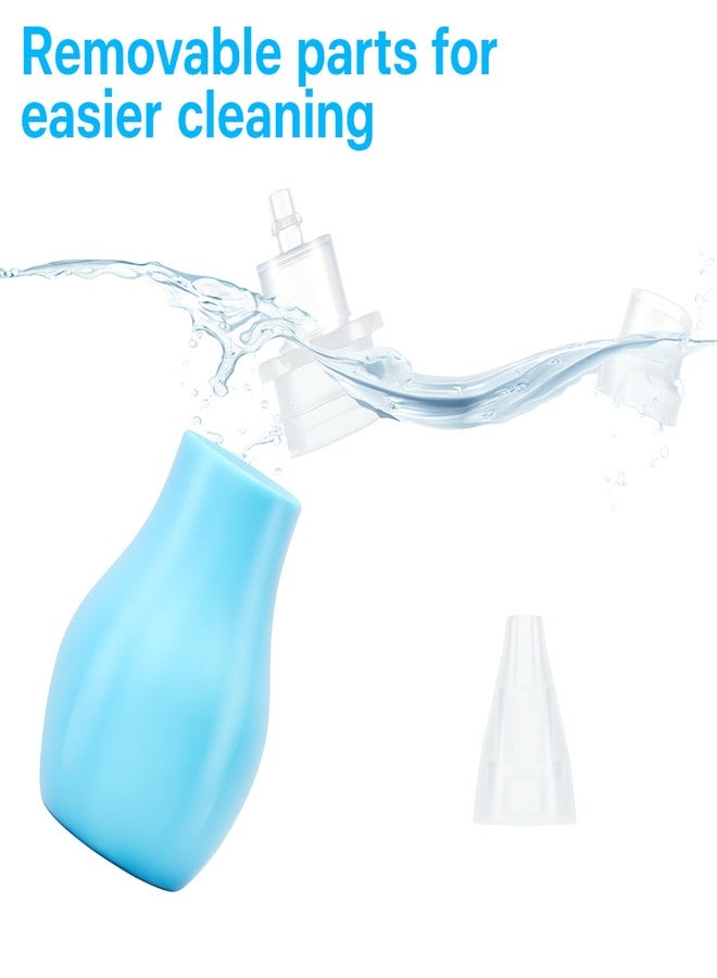 AEREX Mini Baby Baby Nose Cleaner | Silicone Baby Nasal Aspirator | Vacuum Sucker | Instant Relief from Blocked Baby Nose Cleaner (Blue) - Image 4