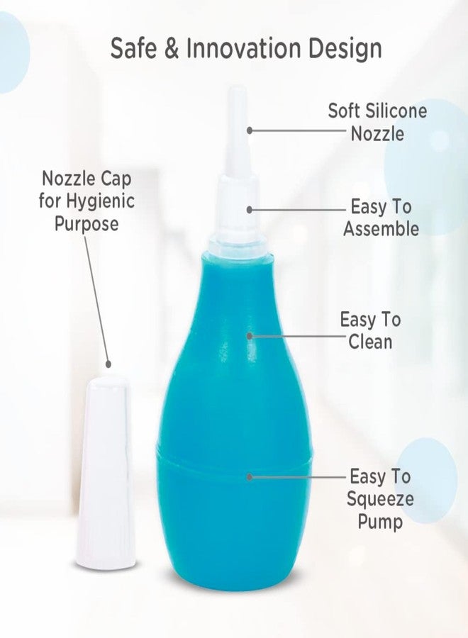 AEREX Mini Baby Baby Nose Cleaner | Silicone Baby Nasal Aspirator | Vacuum Sucker | Instant Relief from Blocked Baby Nose Cleaner (Blue) - Image 5