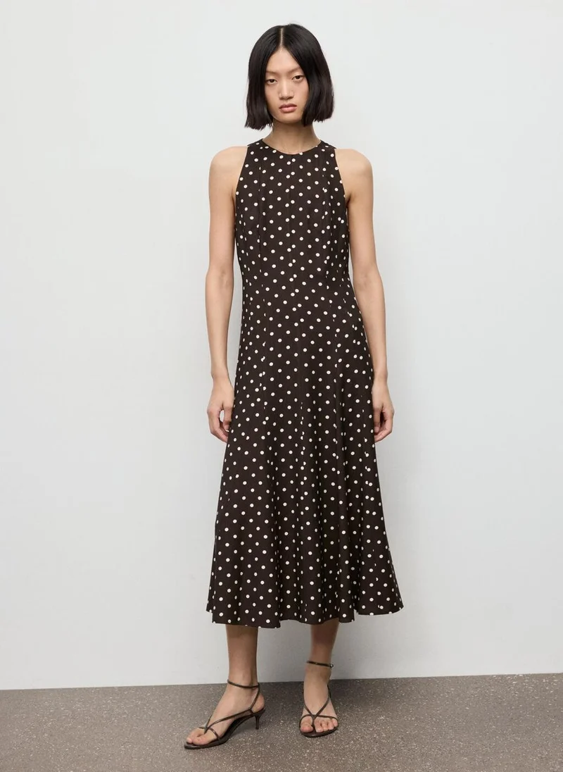 MANGO A-line polka-dot dress