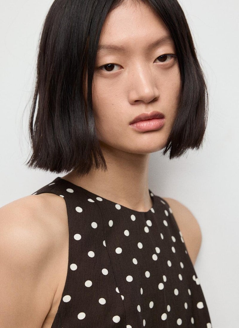 مانجو فستان منقط بتصميم - - Image 3