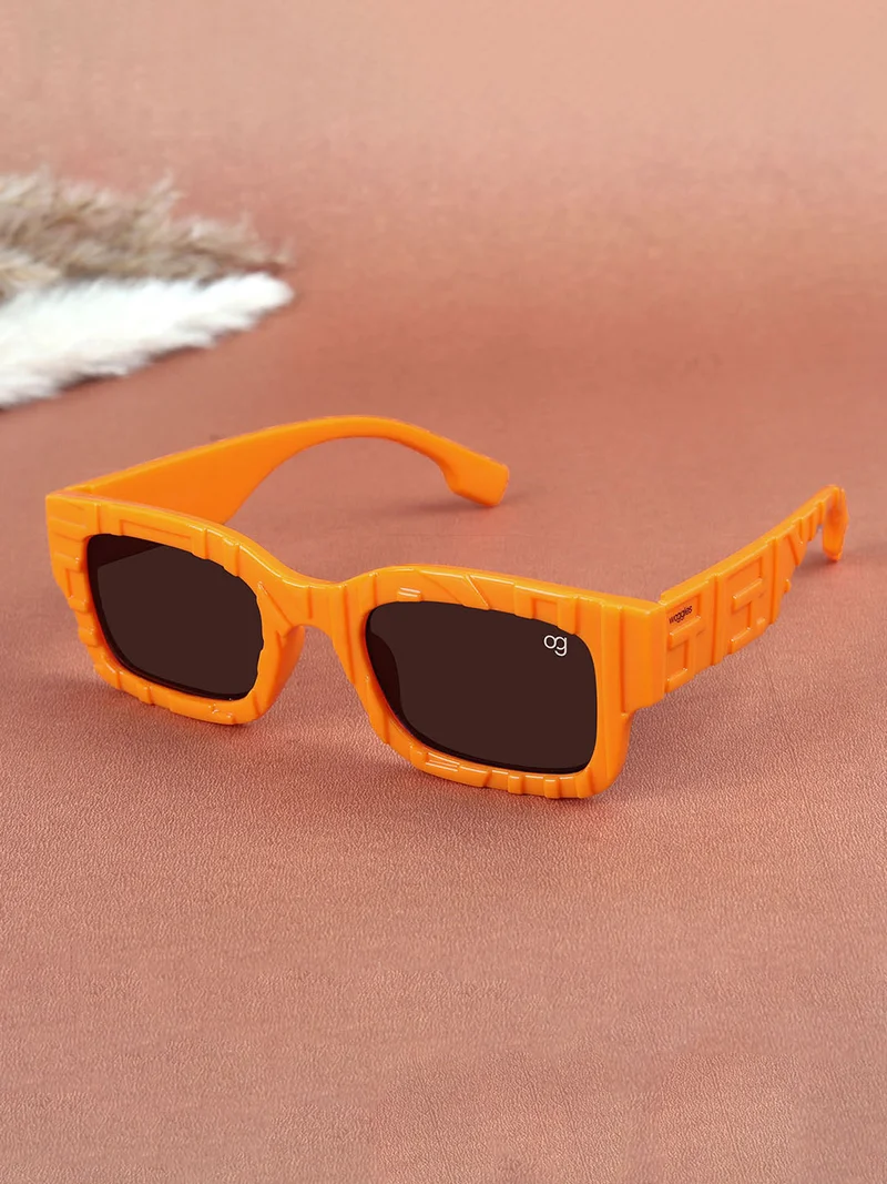 Woggles Stylish Orange kids Rectangle Kids Sunglasses