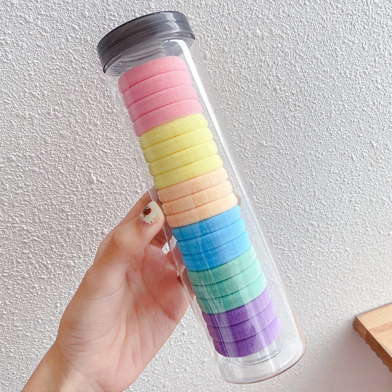 إسكدنيا Korean version of 20 high elastic head rope seamless rubber band womens head does not hurt hair hair rope hair ring Candy color 20 root