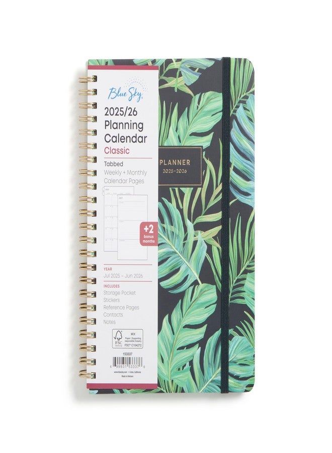 Blue Sky 2025-2026 Weekly and Monthly Academic Year Planner Calendar, July 2025 - June 2026, 5" x 8", Hard Cover, Wirebound, Storage Pocket, Laminated Tabs, Stickers, Avra - Image 1