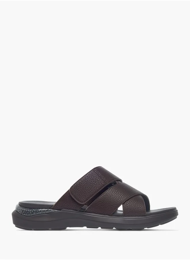 Le Confort Mens Solid Cross Strap Slip-On Sandals