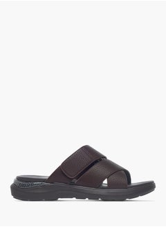 Le Confort Mens Solid Cross Strap Slip-On Sandals  - Image 1