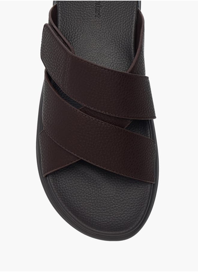 Le Confort - Mens Solid Cross Strap Slip-On Sandals - Image 1