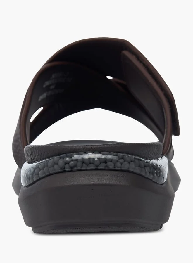 Le Confort Mens Solid Cross Strap Slip-On Sandals