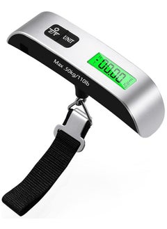SKY-TOUCH 1pc Digital Luggage Scale, Portable Luggage Weight Scale, Hanging Suitcase Weigher for Travel, Suitcase Scale with Temperature Measurement Function 110 lb/ 50KG Capacity Grey  - Image 1