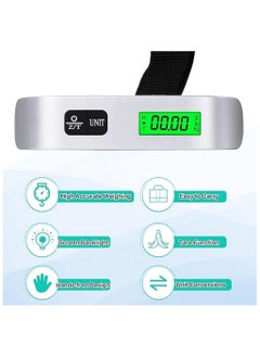 SKY-TOUCH 1pc Digital Luggage Scale, Portable Luggage Weight Scale, Hanging Suitcase Weigher for Travel, Suitcase Scale with Temperature Measurement Function 110 lb/ 50KG Capacity Grey  - Image 2