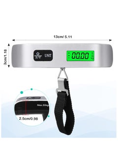 SKY-TOUCH 1pc Digital Luggage Scale, Portable Luggage Weight Scale, Hanging Suitcase Weigher for Travel, Suitcase Scale with Temperature Measurement Function 110 lb/ 50KG Capacity Grey  - Image 3