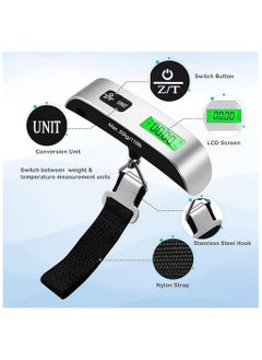 SKY-TOUCH 1pc Digital Luggage Scale, Portable Luggage Weight Scale, Hanging Suitcase Weigher for Travel, Suitcase Scale with Temperature Measurement Function 110 lb/ 50KG Capacity Grey  - Image 5