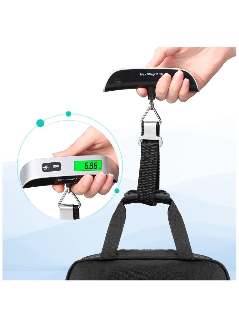 SKY-TOUCH - 1pc Digital Luggage Scale, Portable Luggage Weight Scale, Hanging Suitcase Weigher for Travel, Suitcase Scale with Temperature Measurement Function 110 lb/ 50KG Capacity Grey - Image 1