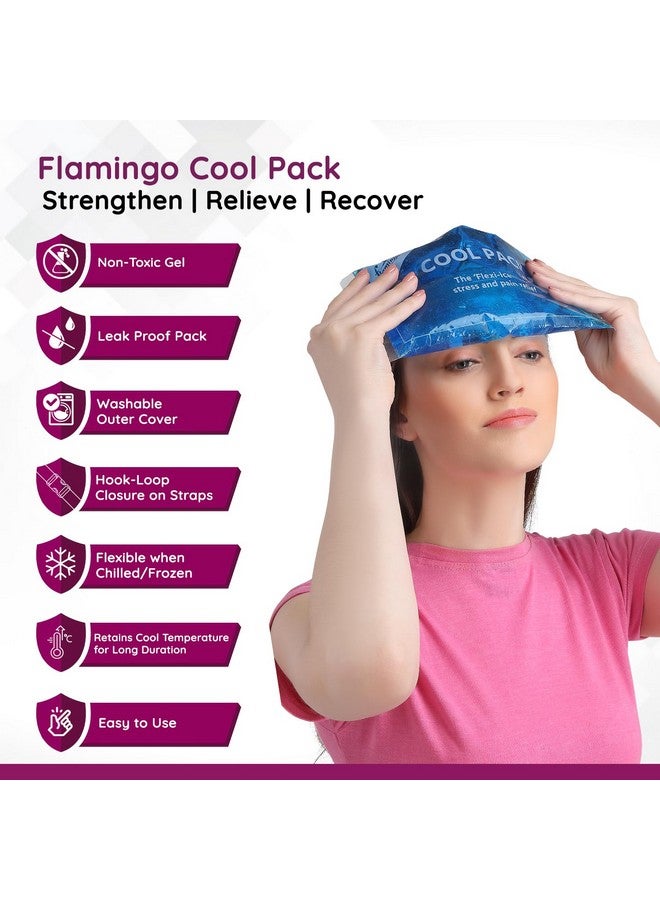 عبوة تبريد فلامنجو قابلة لإعادة الاستخدام لتخفيف الآلام | عبوة ثلج باردة قابلة لإعادة الاستخدام مع غطاء قابل للغسل | عبوة هلام مرنة لزجة غير سامة للأكتاف والركبة والظهر والرقبة | عبوة عادية - Image 2