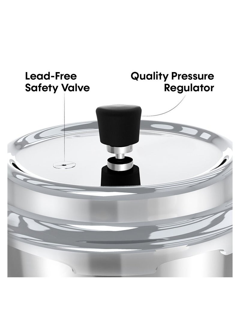 Impex - 10Liters DELIGHT 10 Litre Aluminium Pressure Cooker with Dripless series Silver - Image 1