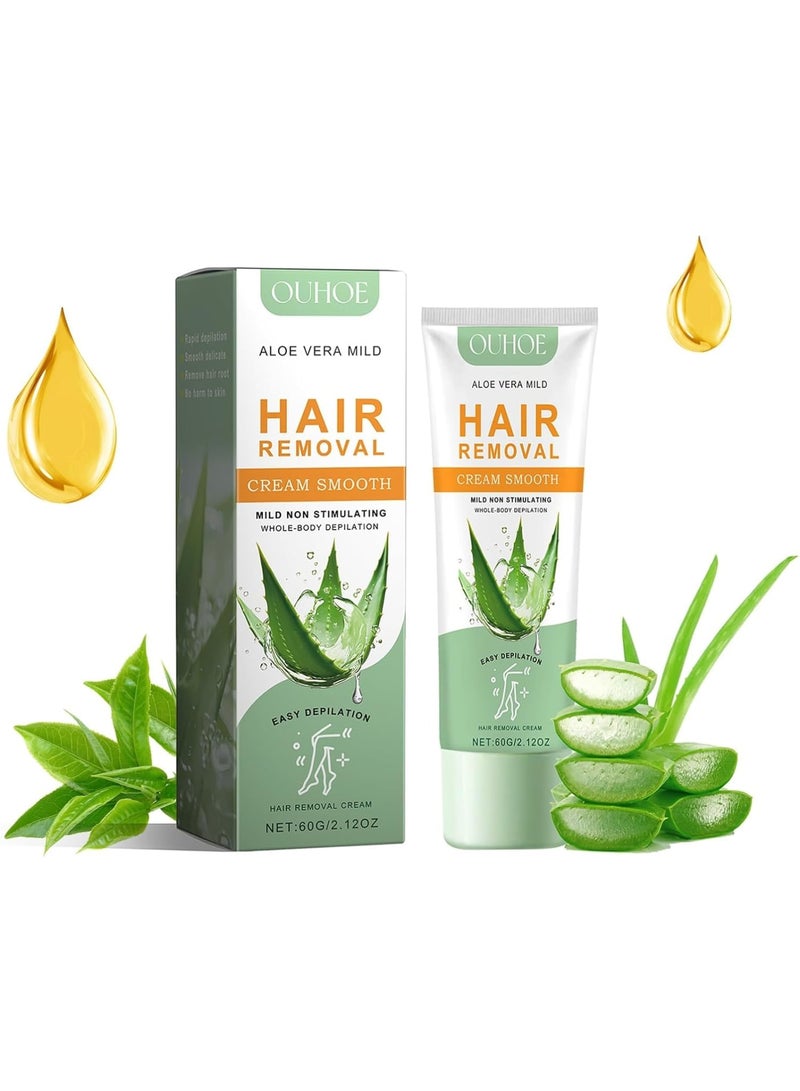 Zikra Hair Removal Cream, Professional 2 Minute Hair Removal Cream with Aloe Extract and Centella Extract, Hair Removal Cream For Women & Men All Skin, Body, Thigh and Underarms - Image 1