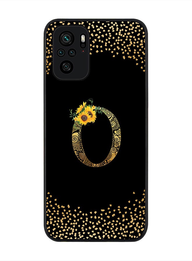 Stylizedd Rugged Black Edge Case for Redmi Note 10S / Redmi Note 10 4G, Slim fit Custom Monogram Initial Letter Mandala Floral Pattern Alphabet- O(Black) - Image 1
