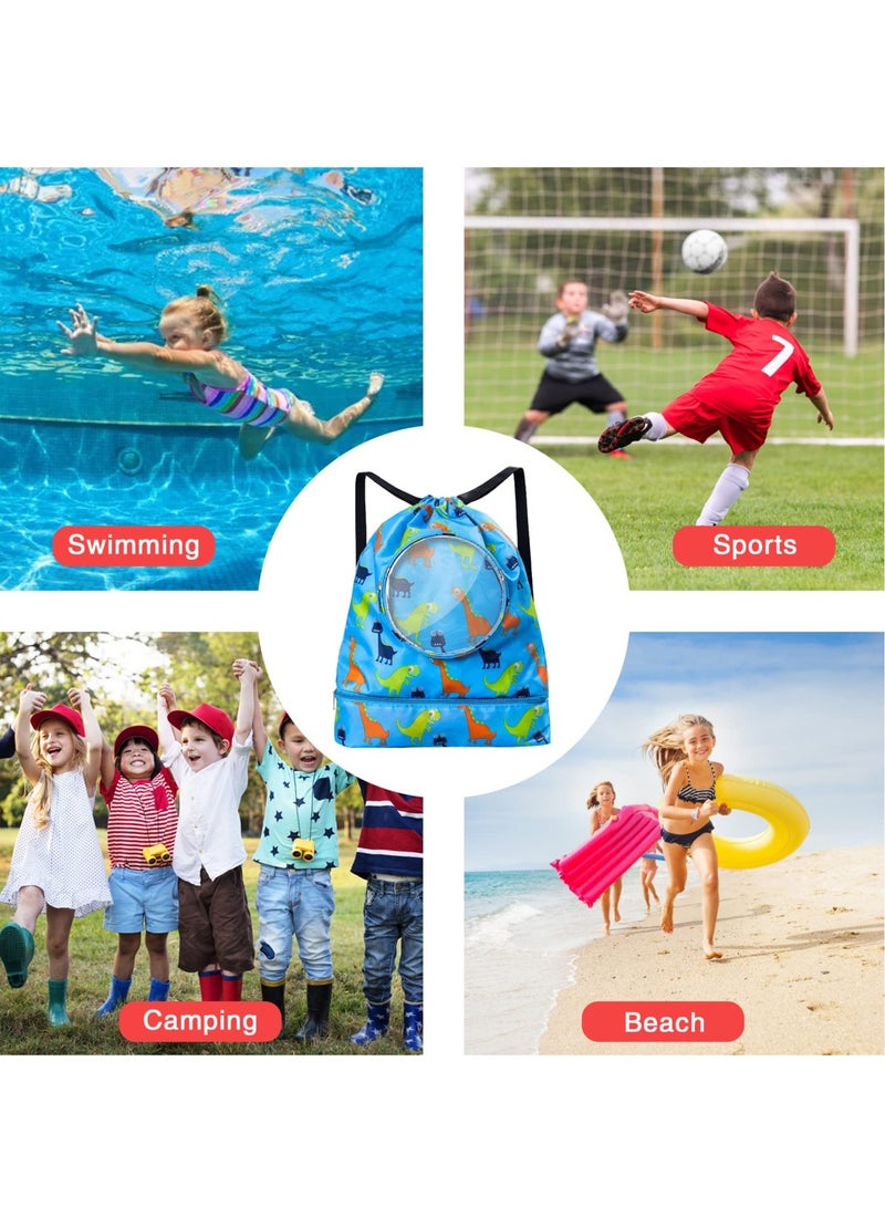 KASTWAVE Drawstring Backpack with Shoe Bag, Durable Swimming String Sack with Handle for Sports Gym Yoga Beach Travel - Image 5