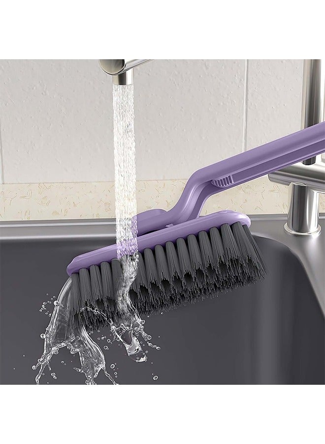 2PCS Crevice Cleaning Brush, Rotating Hard Bristle Crevice Cleaning Tool Suitable for Household Use, Multifunctional Bathroom Thin Gap Cleaning Brush (White/Purple) - Image 4