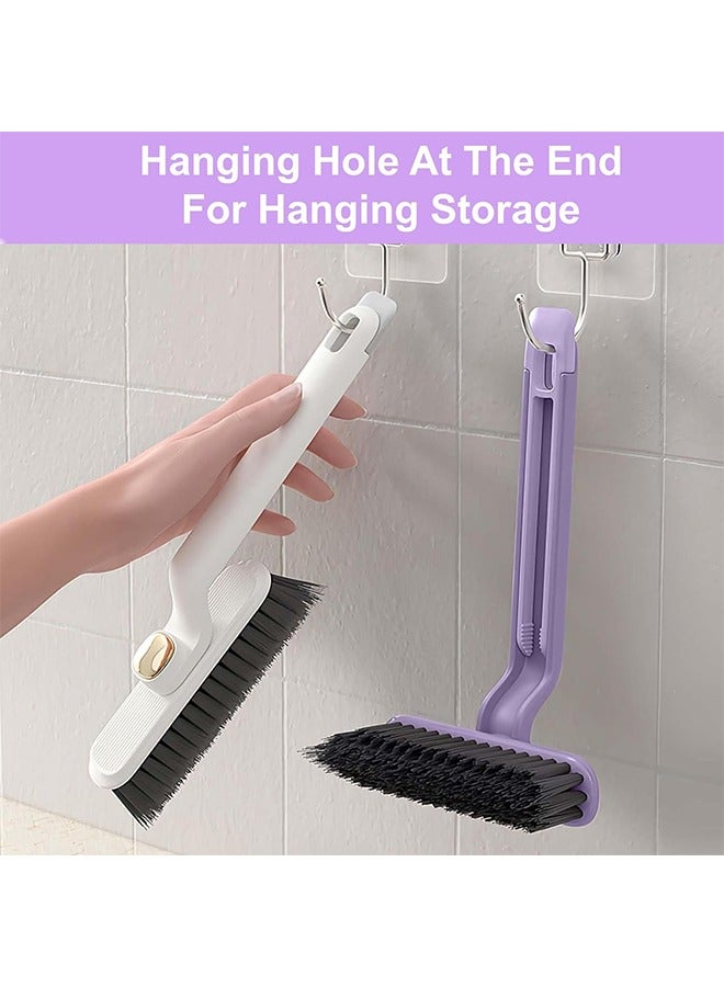 2PCS Crevice Cleaning Brush, Rotating Hard Bristle Crevice Cleaning Tool Suitable for Household Use, Multifunctional Bathroom Thin Gap Cleaning Brush (White/Purple) - Image 5