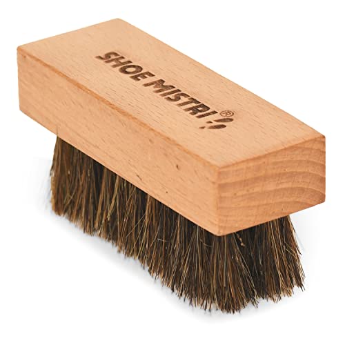 Shoe Mistri Hand Made Natural Horse Hair Brush, Shoe Buffing/Shinning/Dusting Brush, for Leather Shoes and Boots, Shoes Shine Brush, Leather Care - Image 1