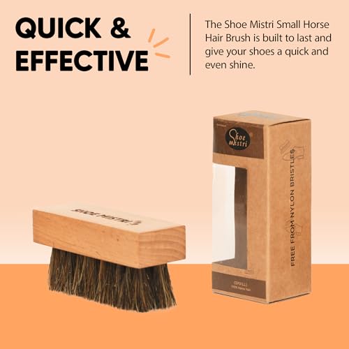 Shoe Mistri Hand Made Natural Horse Hair Brush, Shoe Buffing/Shinning/Dusting Brush, for Leather Shoes and Boots, Shoes Shine Brush, Leather Care - Image 4