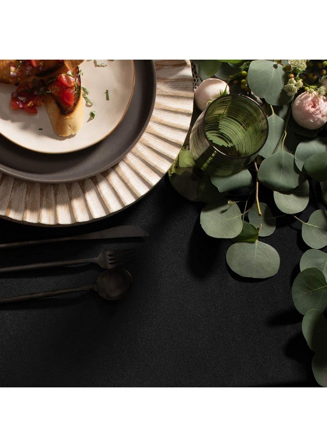 Gee Di Moda Rectangle Tablecloth - 60 x 102 Inch Black Table Cloth for 6 Foot Rectangle Table - Heavy Duty Washable Fabric - for 6 Ft Buffet Table, Holiday Party, Dinner, Wedding & Baby Shower - Image 1