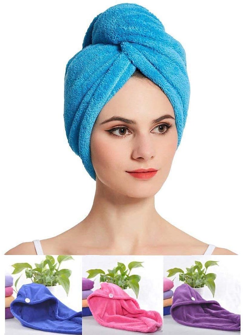 TRENDIFY4YOU TRENDIFY4YOU Quick Turban HairDrying Absorbent Microfiber TowelDry Shower CapsBathrobe HatMagic Hair Wrap for Women Multi ColorSet of 1  - Image 1