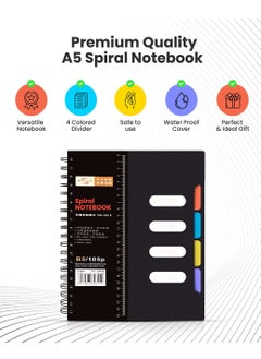 Y&D Spiral Notebook, A5 Grid Paper, to Do List Planner Refill Wire-Bound Notebook with Colored Dividers, 105 Sheets (210 Pages), Used as a Notepad, Journal, Sketchbook, Work Diary, Etc.  - Image 2