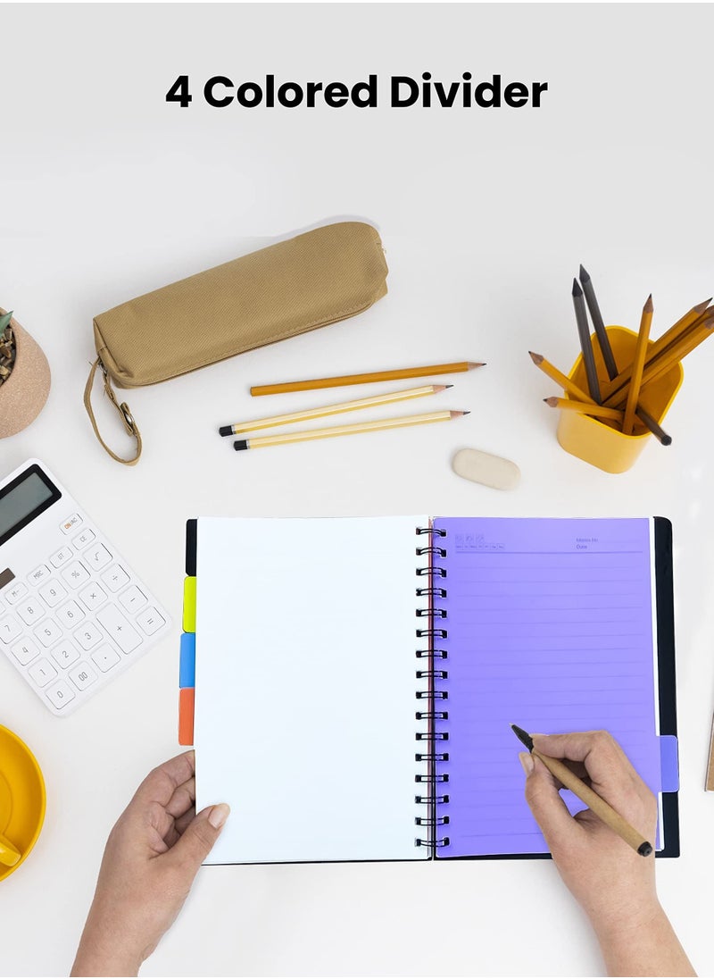 Y&D - Spiral Notebook, A5 Grid Paper, to Do List Planner Refill Wire-Bound Notebook with Colored Dividers, 105 Sheets (210 Pages), Used as a Notepad, Journal, Sketchbook, Work Diary, Etc. - Image 1