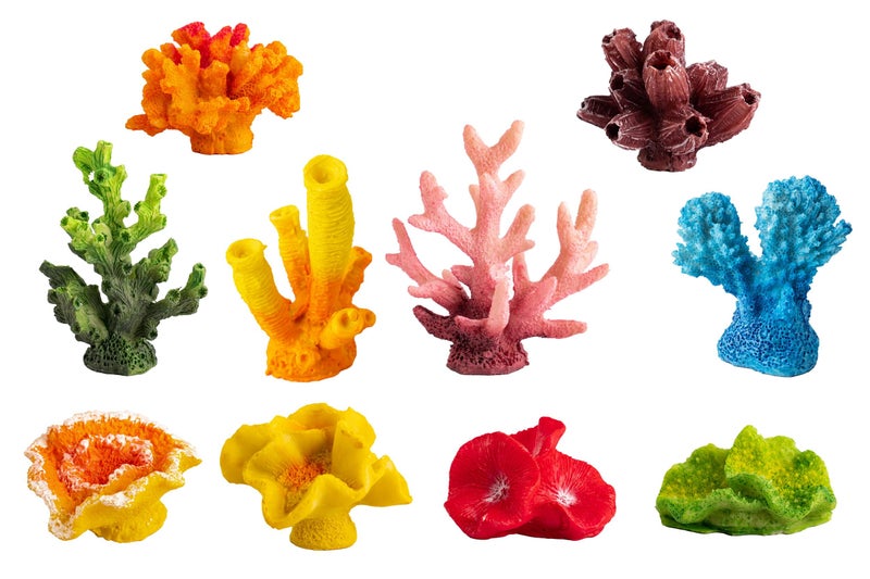 CNZ Artificial Coral Plant for Fish Tank Decorative Aquarium Reef Ornament 10Piece Assorted Coral