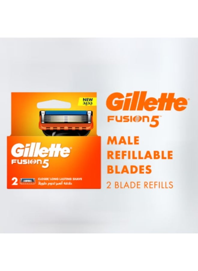 جيليت فيوجن 5 شفرات حلاقة عبوة من 2 لحلاقة ناعمة وطويلة الأمد بدقة وراحة - Image 2