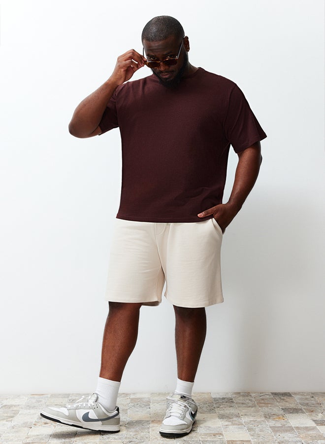 trendyol Plus Size Brown Regular/Normal Cut 100% T-Shirt TMNSS23TS00134  - Image 1