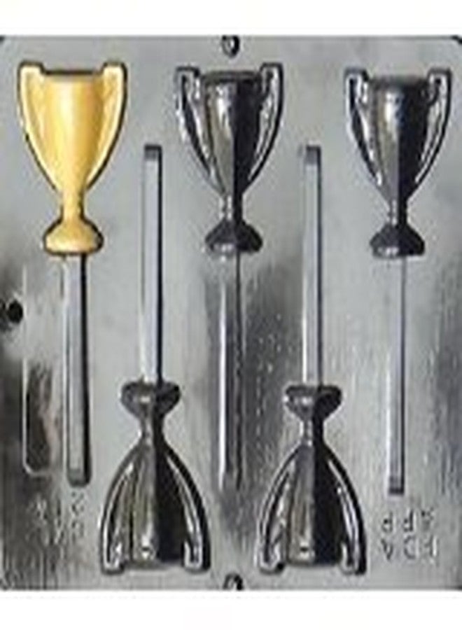 Lollipops Trophy Lollipop Chocolate Candy Mold 214, 5 Cavities, 2.7" x 2" - Image 3