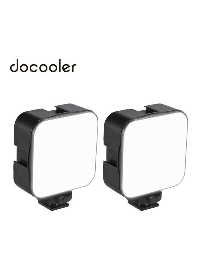 Mini LED Video Light Photography Fill-in Lamp 6500K Dimmable 5W with Cold Shoe Mount Adapter Compatible with DSLR Camera, Pack of 2pcs - Image 1