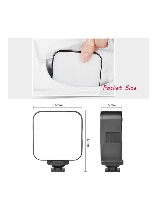 Mini LED Video Light Photography Fill-in Lamp 6500K Dimmable 5W with Cold Shoe Mount Adapter Compatible with DSLR Camera, Pack of 2pcs - Image 3