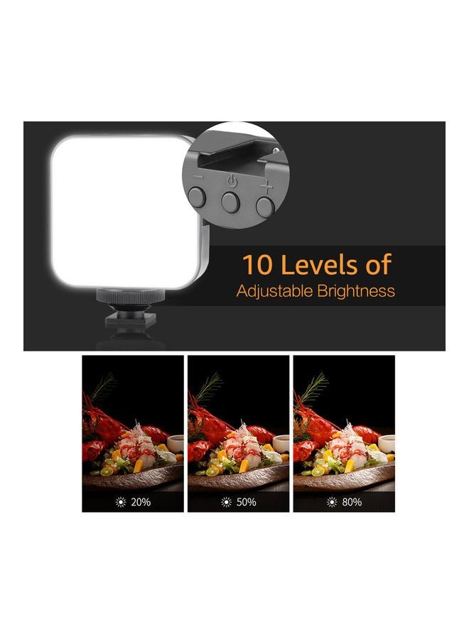 Mini LED Video Light Photography Fill-in Lamp 6500K Dimmable 5W with Cold Shoe Mount Adapter Compatible with DSLR Camera, Pack of 2pcs - Image 4