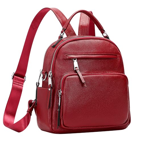 ALTOSY Genuine Leather Backpack for Women Small Convertible Backpack Purse Ladies Shoulder Bag 4 in 1 to Carry - Image 2